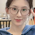 thumbnail image 1 of Dosaele Anti Blue Light Glasses Round Frame Anti Eyestrain High Clarity Ultra Light Spring Hinge Eye Protection Eyewear Women Non-prescription Computer Eyeglasses for Dating, 1 of 13
