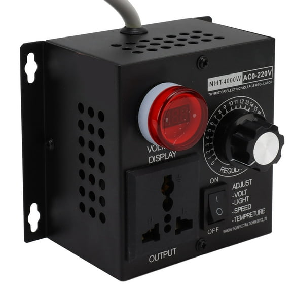 4000W SCR Electronic Voltage Regulator, Delay, Surge Protection, Flame Retardant Metal Casing, Wide Application, For Electric Stove, Water Heater, Fan Speed Regulation