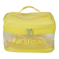 1 Pc Women Convenient Square Makeup Bag for Vacation Camping Business Travel Yellow