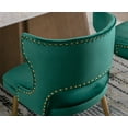 thumbnail image 6 of Guyou Modern Dining Chairs Set of 2, Mid-century Upholstered Velvet Armless Side Chair with Nailhead Trim and Curved Back for Dining Room Living Room Kitchen, Green, 6 of 10