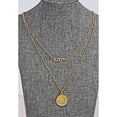 thumbnail image 3 of Coin Necklace Double Strand Love Chain– Genuine Swiss Coin | Goldtone Saturn Style Chain and Lobster Claw Clasp | Certificate of Authenticity - American Coin Treasures, 3 of 6