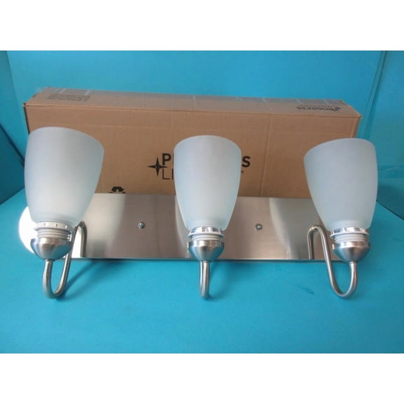 NEW PROGRESS LIGHTING P2708-09 BRUSHED NICKEL 24" WIDTH 3 LIGHT BATH & VANITY