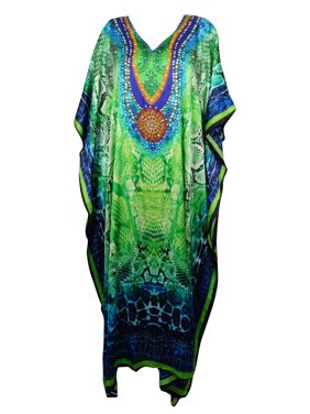 Mogul Boho Chic Womens Caftan Dress Vibrant Shades Lost In A Dream Digital Print Bikini Beach Cover Up Kaftan One Size