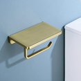 thumbnail image 3 of Brushed Gold Toilet Paper Holder with Shelf,Wall Mounted Bathroom Accessories Tissue Roll Dispenser with Detachable Frosted Crystal Acrylic Storage Shelf,Suit for Bathroom, 3 of 5