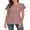 Bean Pink, variant on Women's Summer Tops V Neck T Shirt Ruffle Short Sleeve Eyelet Top Casual Eyelet Blouse