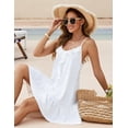 thumbnail image 4 of Women Bathing Suit Cover Up Ruffles Beach Dress Spaghetti Strap Swimsuit Coverup Vacation Outfits, 4 of 6