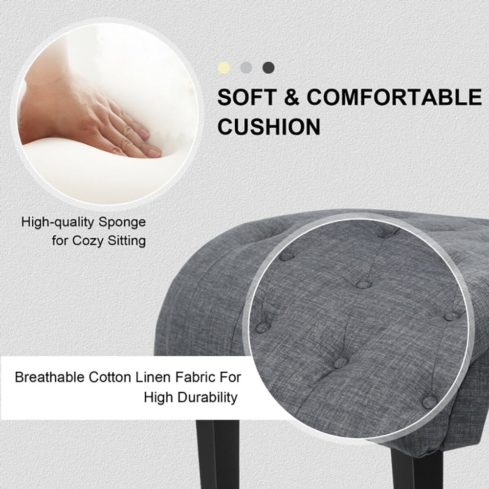 Finihen Armless Accent Chair, Cotton Linen Fabric Armless Accent Chair with Adjustable Foot Pads, for Living Room, Bedroom, Dark Gray Finihen Armless Accent Chair, Cotton Linen Fabric Armless Accent Chair with Adjustable Foot Pads, for Living Room, Bedroom, Dark Gray