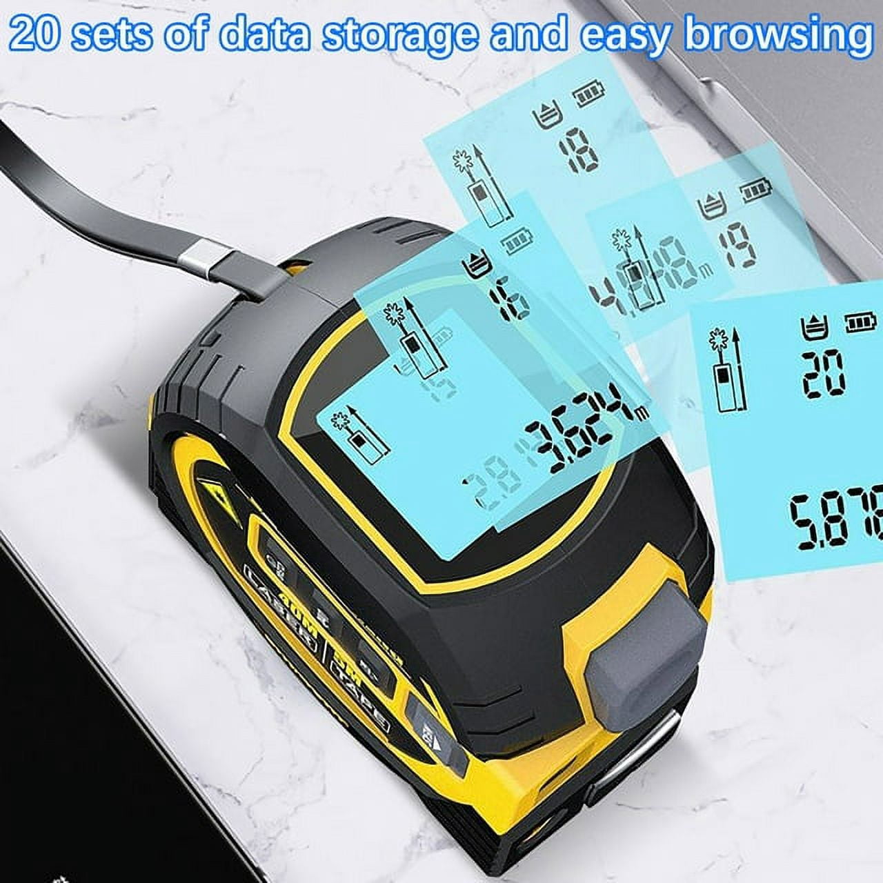 MeasurinSight 3-in-1 Infrared Laser Tape Measuring, Handheld Electronic Digital Tape Measure, 3 in 1 Infrared Laser Tape Measure, Digital Tape Measure with Led Display