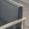 thumbnail image 5 of GDF Studio Capri Outdoor 7 Piece Acacia Wood Sectional Sofa Set, Light Gray and Dark Gray, 5 of 9