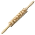 thumbnail image 2 of Dvkptbk Christmas Rolling Pin Engraved Carved Wood Embossed Rolling Pin Kitchen Tool, 2 of 7