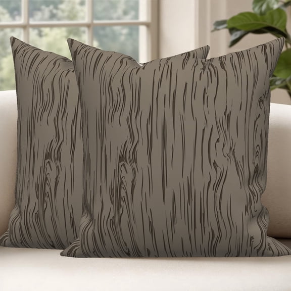Farmhouse Wood Grain Pillow Covers 18x18 Set of 2 Double-Sided Rustic Throw Pillow Covers for Couch