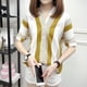 thumbnail image 5 of Gibobby Blusas Elegantes Para Mujer Blusa con cuello en V a rayas de manga para mujer Camisa de Blusa corta de ocio superior suelta para mujer（Amarillo， XXL), 5 of 5