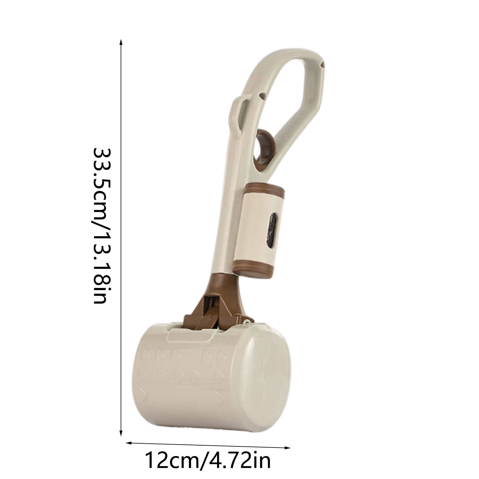 Portable Dog Poop Scooper with Waste Bag Holder, One-Handed Pet Waste Pick-Up Tool for Walks, Lightweight Durable Poop Collector for Small and Medium Dogs