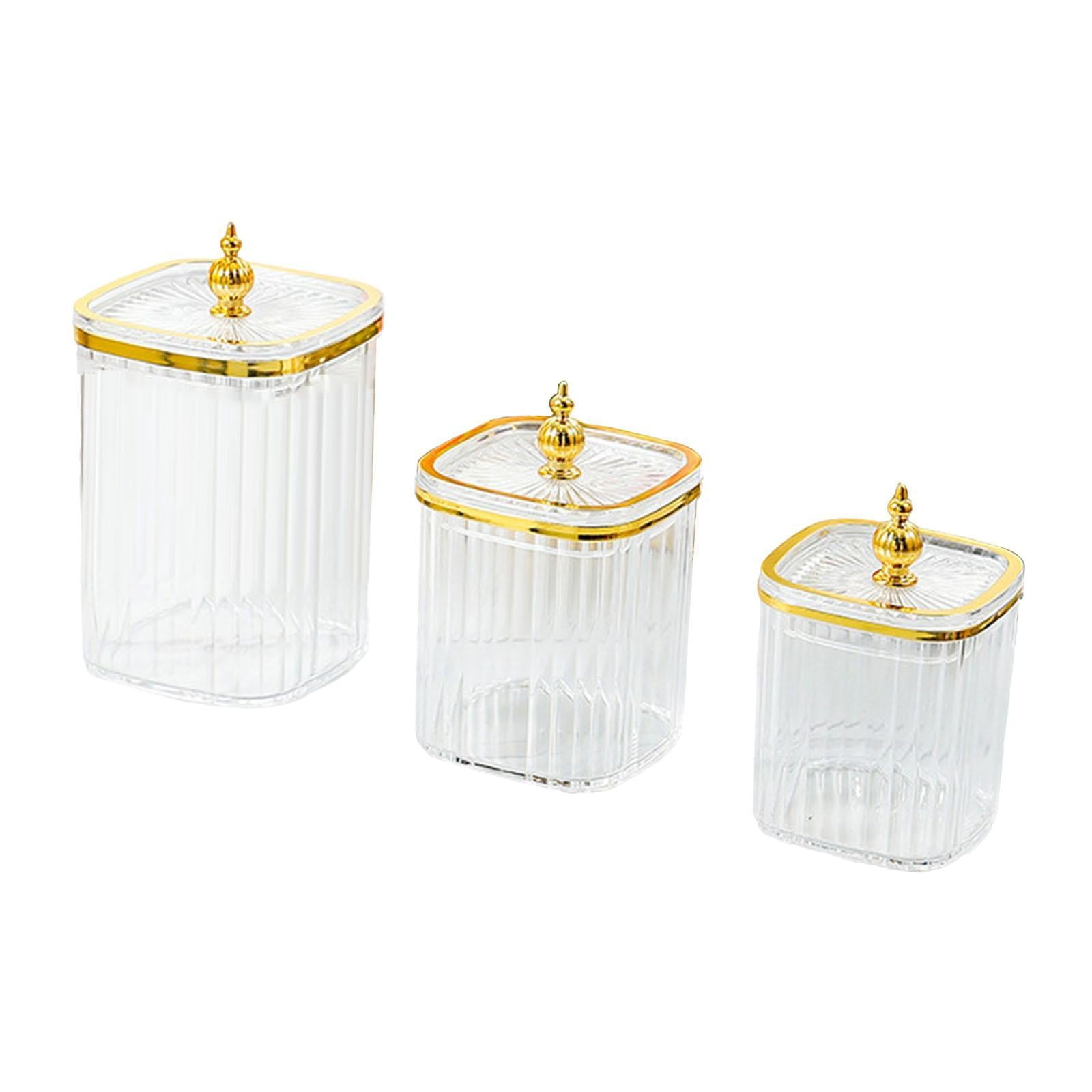 Baoblaze 3 Pieces Airtight Food Storage Container Grain Jar for Kitchen Wedding Candy Clear Bead