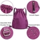 thumbnail image 4 of Mochila con cordón, bolsa deportiva para gimnasio, bolsa de viaje para yoga, para mujeres y hombres, bolsa de gimnasio impermeable, mochila de día, color morado, 4 of 5