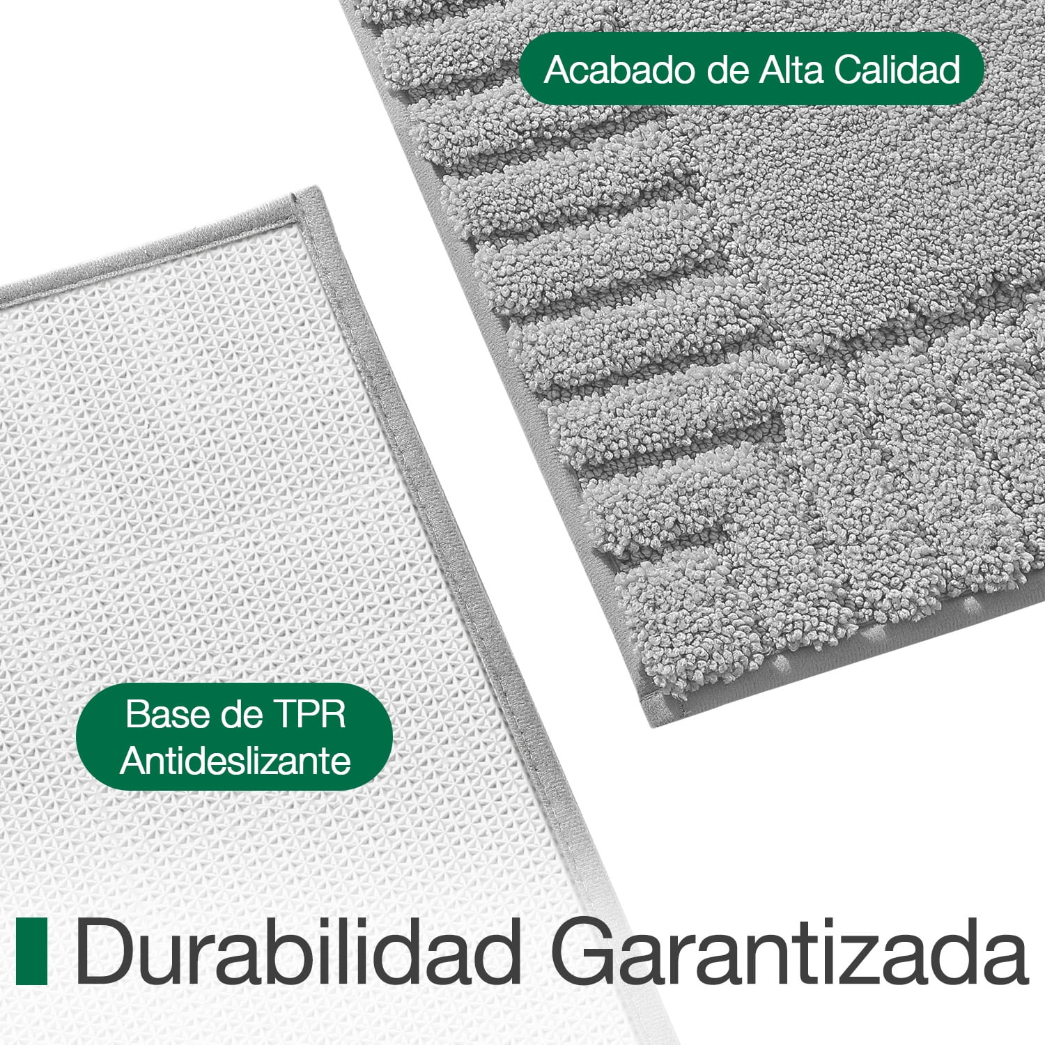 FRABE Bathroom Rugs Non Slip with Rubber Backing, Extra Soft Plush Microfiber Bath Rug Absorbent, Machine Washable Bath Mat Quick Dry for Tub, Shower, Hotel, Light Grey, 20"x32"