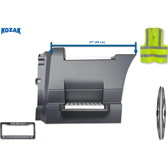 KOZAK Compatible with Volvo VNL 2018 Rear Step Side Fairing Panel Left Driver Side 27" (65 cm) with Steps