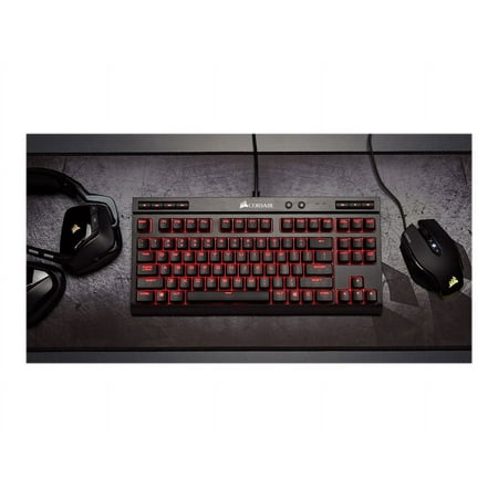 CORSAIR - K63 TKL Wired Mechanical Cherry MX Red Linear Switch Gaming Keyboard with 100% Anti-Ghosting & Full Key Rollover - Black