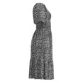 thumbnail image 3 of Vestido George para Mujer Maxivestido Tipo Campesino, Smock en parte Alta, Hojas Negro Talla EG, 3 of 4