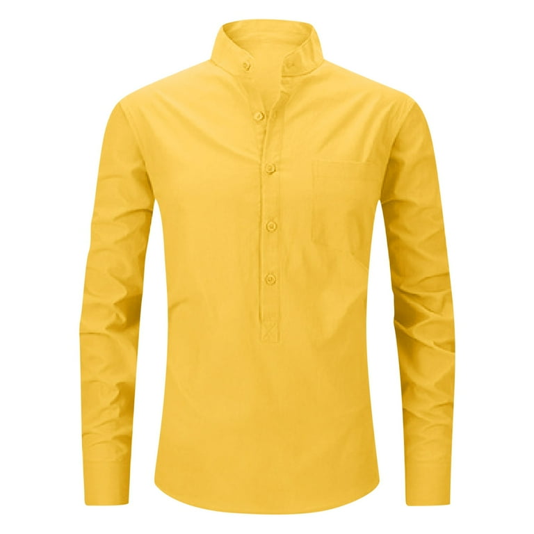 dress shirt yellow collar Slim Fit Yellow Solid Button-Down Collar Non Iron Men's Dress Shirt Wilkes & Riley, LLC
