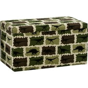Upholstered Storage Bench, Dino Camo