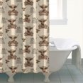 thumbnail image 4 of Beige Highland Cow Fence Pattern Shower Curtain 72"x84" ,Bathroom Decorative Shower Curtains Set with 12 Hooks,Modern Waterproof Washable Shower Curtain, 4 of 6