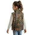 thumbnail image 2 of Garronmavis Camo Forests Full Zip Vest Stand Collar Warm Lightweight Winter Coat with Pocket Versatile Girls Zippered Vests Comfortable Zipper Winter Sleeveless Jacket with Pockets, 2 of 7