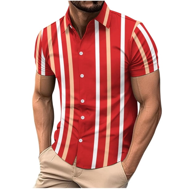 Camisa Hawaiana para Hombres de Manga Corta con Divertido Estampado Tropical, Camisa de Playa Casual para Uso Al Aire Libre Y Diario