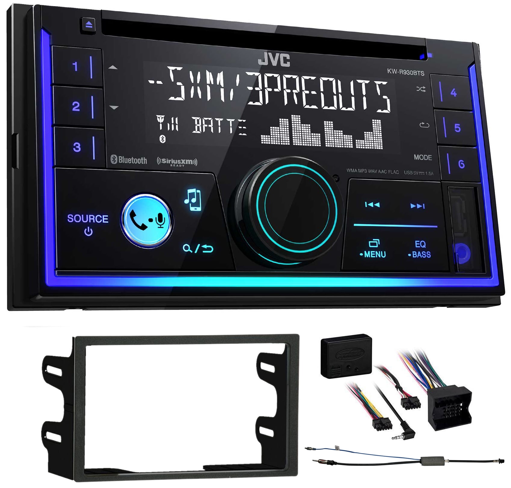 JVC Car Stereo CD Receiver w/Bluetooth/USB/iPhone/XM For