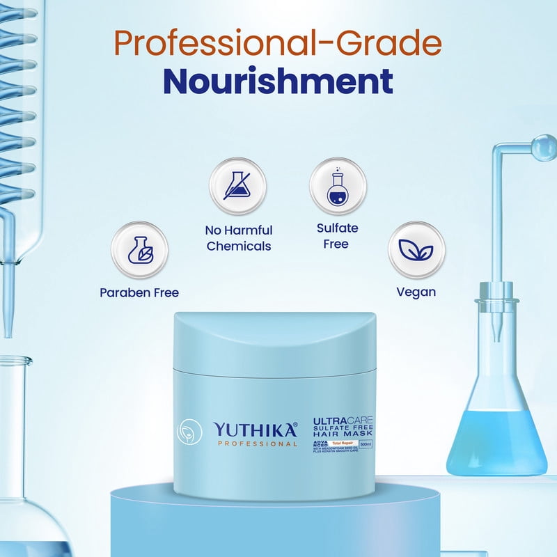 Yuthika Professional Ultracare Sulphate Free Hair Mask For Women & Men| Damage & Dry Hair | 500ml / 16.90 Oz