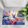thumbnail image 4 of Watercolor Hello Winter French Bulldog Chill Christmas Welcome Doormat Dog Lover Gifts Indoor Outdoor Welcome Mat - 00016, 4 of 5