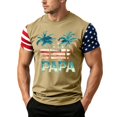 thumbnail image 2 of GrmtClth Fathers Day Gift Summer Dad Papa Print American Flag Tops Classic 4th Of July Patriotic Shirts Fashion Soft Short Sleeved Independence Day T-Shirt Green S, 2 of 4