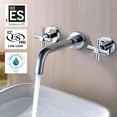 thumbnail image 2 of Wall Mount Bathroom Faucet,Cross 2-Handle in Modern Chrome Finish,Rough-in Valve Included, 2 of 12