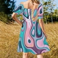 thumbnail image 3 of 80's Diner wavy color pallete Sleeveless Dress wedding dresses for woman dress women summer, 3 of 6