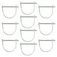 thumbnail image 3 of IDEANATEGRATE 10Pcs Locking Pin for Hitch Pin Clip Carbon Steel Silver 3in D-shaped, 3 of 8