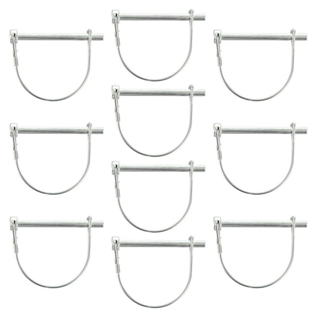 MasteelfCA 10pcs D-shaped Shaft Locking Pin Metal Wire Lock Pin for Farm Trailers Wagons