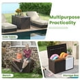 thumbnail image 6 of Patiojoy 100 Gallon Resin Outdoor Storage Box Waterproof Deck Box w/ Lockable Lid & Wheels Brown, 6 of 9