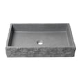 thumbnail image 3 of ALFI brand ABCO24R 24" Solid Concrete Chiseled Style Above Mount Vessel Sink, 3 of 7