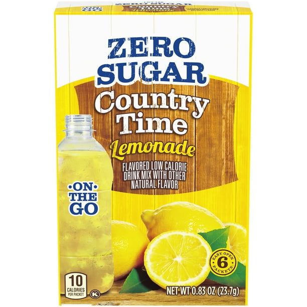 Country Time Zero Sugar Lemonade Sugar Free Drink Mix Singles 6 Ct On The Go Packets Walmart Com