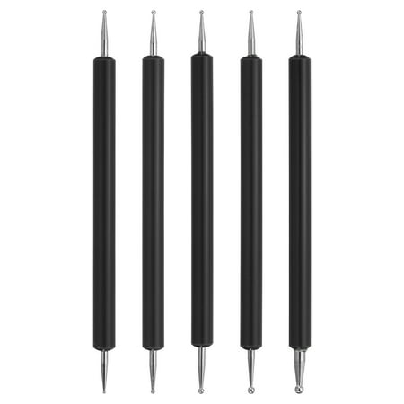 Uxcell Ball Embossing Stylus, Embossing Tracing Stylus Metal Scoring Tracing Pen Nail Dotting Tool Black 5Pack