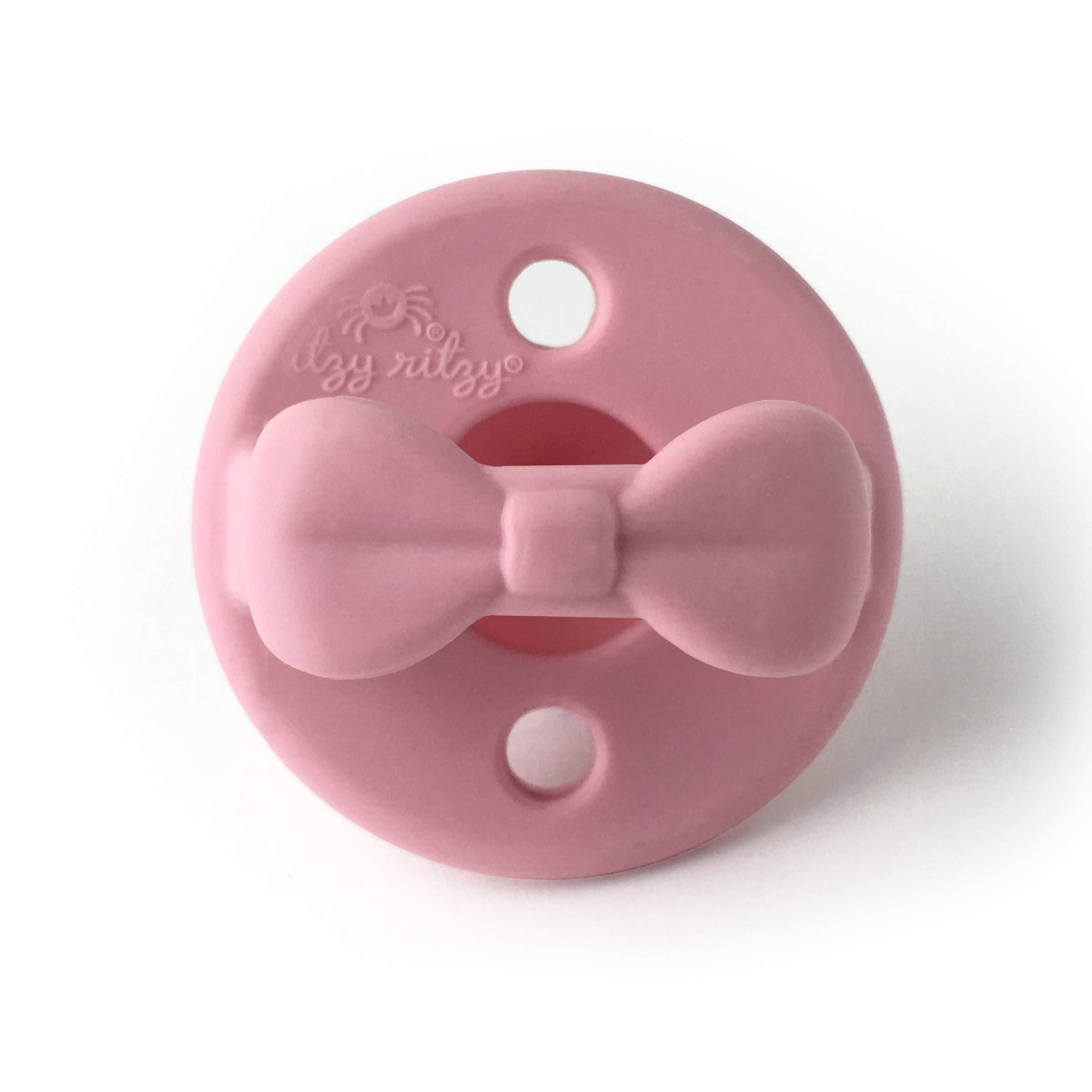 Itzy Ritzy Sweetie Soother Pacifier Set of 2 - Silicone with Collapsible Handle & Two Air Holes Pink