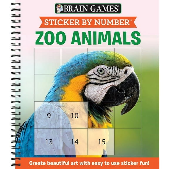 Publications International Zoo Animals Sticker by Number, 10 Count