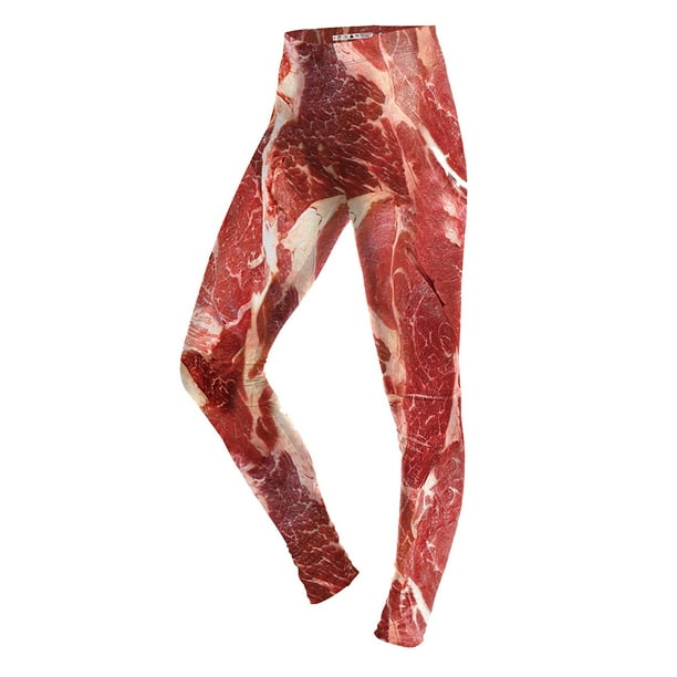 Leggings casuales de Halloween Yoga Carne Medias impresas Mujeres Leggings ajustados Multicolor Yuyangstore polainas de las mujeres Bodega Aurrera en linea
