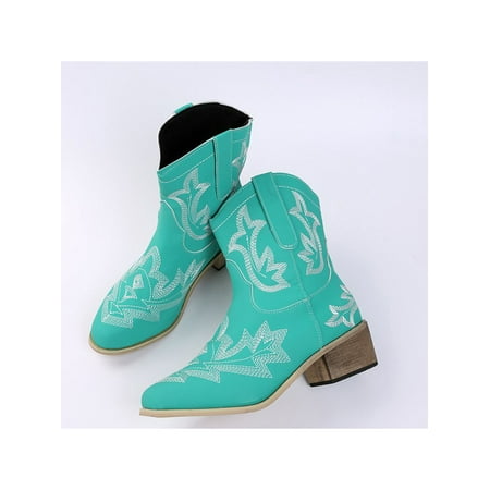 

LUXUR Women s Embroidered Floral Western Pointed Toe Cowboy Boots