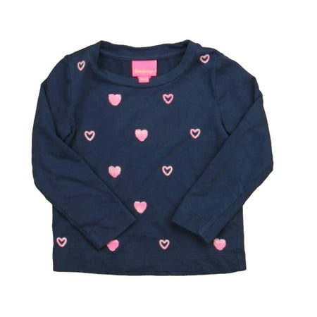 

Pre-owned Lilly Pulitzer Girls Blue | Pink Hearts Long Sleeve T-Shirt size: 2-3T