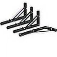 thumbnail image 3 of Folding Shelf Brackets - Heavy Duty Metal Collapsible Shelf Bracket for Bench Table, Shelf Hinge Wall Mounted Space Saving DIY Bracket, Max Load: 150 lb (16 Inch 4 PCS, Black), 3 of 4
