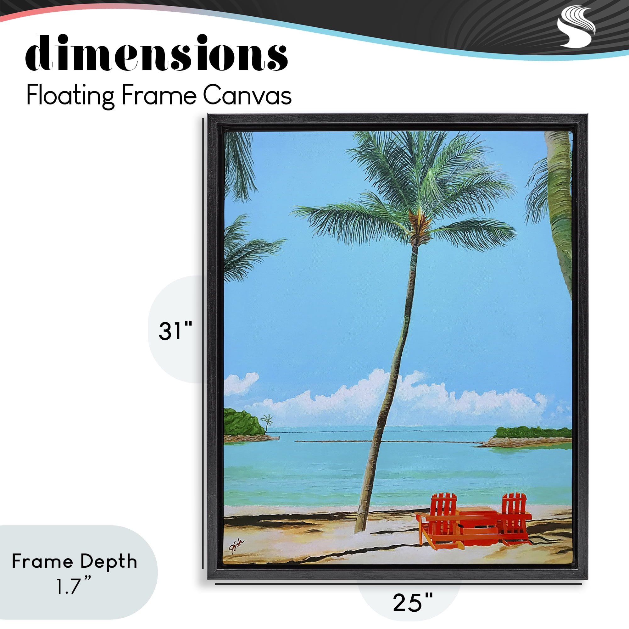 Stupell Industries Dreaming Of Palm Trees Black Framed Floater Canvas Wall Art, design by John Jaster