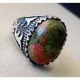 thumbnail image 6 of Unakite Jasper Mens Ring, Natural Unakite Jasper Ring, Oxidized, 925 Silver Ring, Birthday Gift, Heavy Mens Ring, Arabic Design, Ottoman Style Ring, Christmas, Turkey Mens Signet Ring, 6 of 6