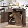 thumbnail image 2 of KIGOTY Kitchen Tilt-Out Trash Cabinet, Pet Proof Wood Trash Cans for Dining Room,Living Room, Brown, 2 of 10