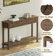 thumbnail image 4 of LAZZO 3-Drawer Console Table with Storage for Entryway, Living Room & Bedroom，Brown, 4 of 6